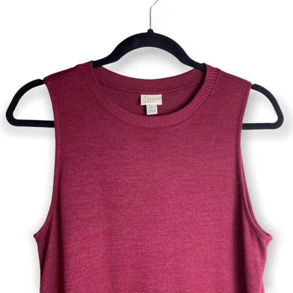 A New Day Burgundy  Sleeveless Knit Top - Picture 3 of 6